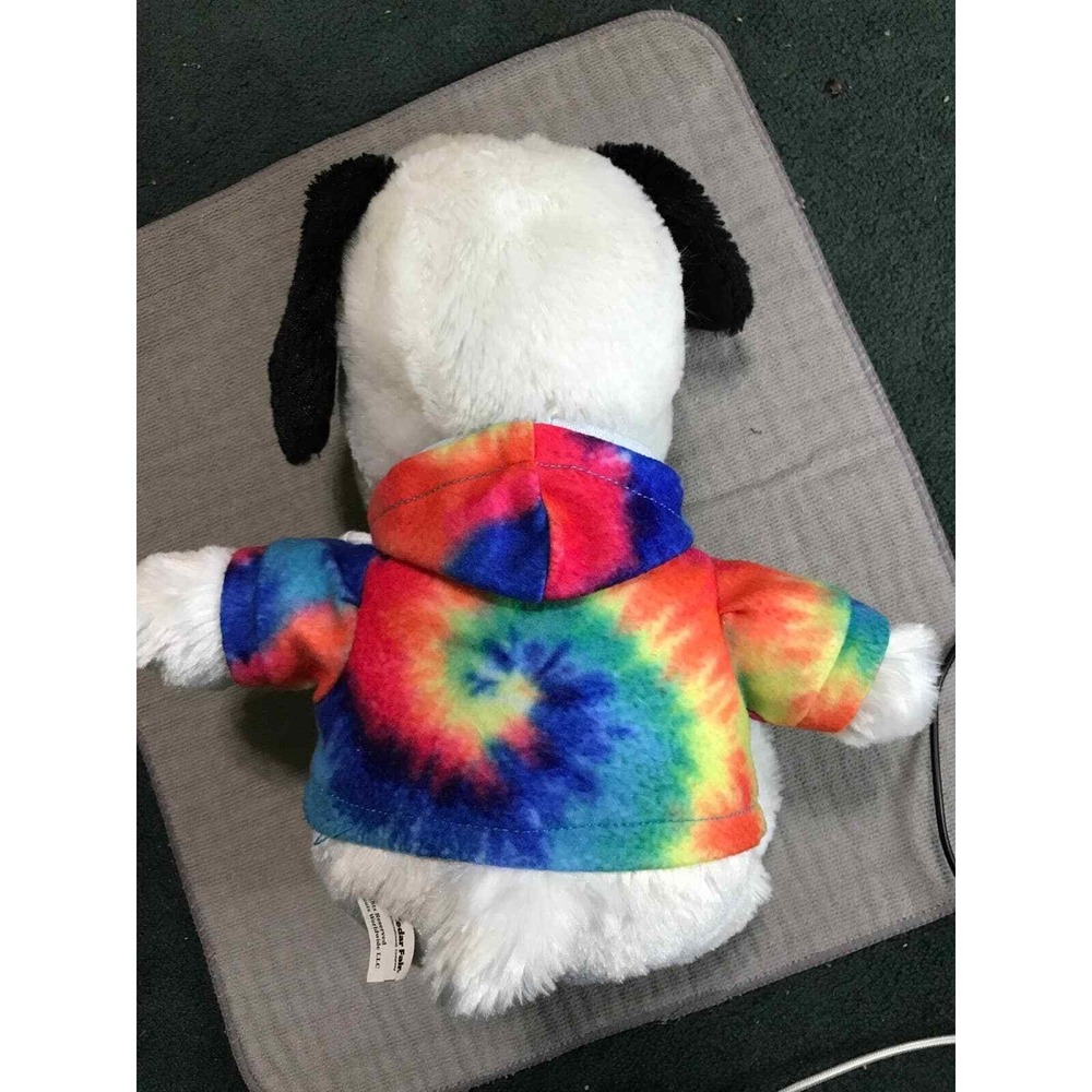 Snoopy Cedar Fair Kings Island Plush Toy Peanuts Tie Dye Hoodie 17"